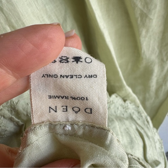 Doen Green Linen Amber Long Sleeve Short Dress - Picture 7 of 9